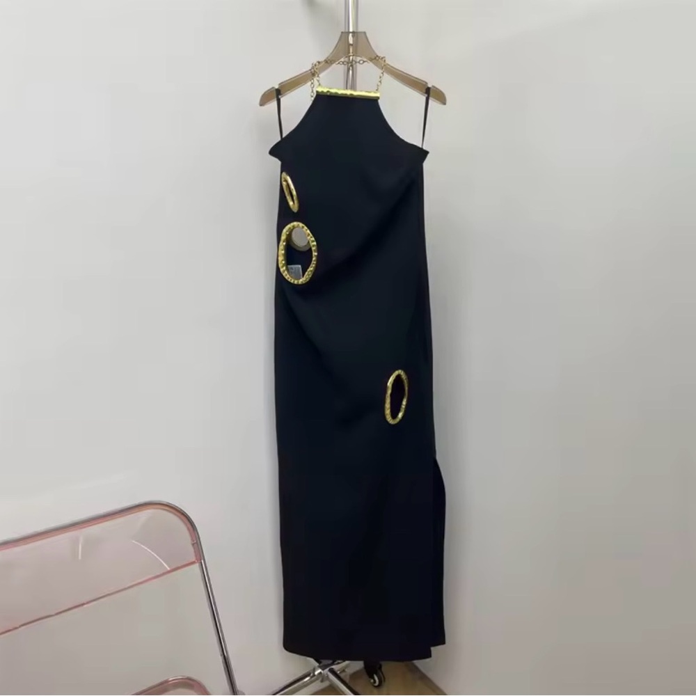 Black Dress Runway accented with Gold Circular Cutouts - Picture 8 of 13